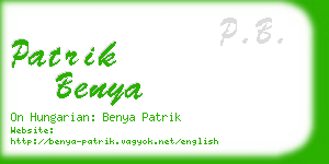 patrik benya business card